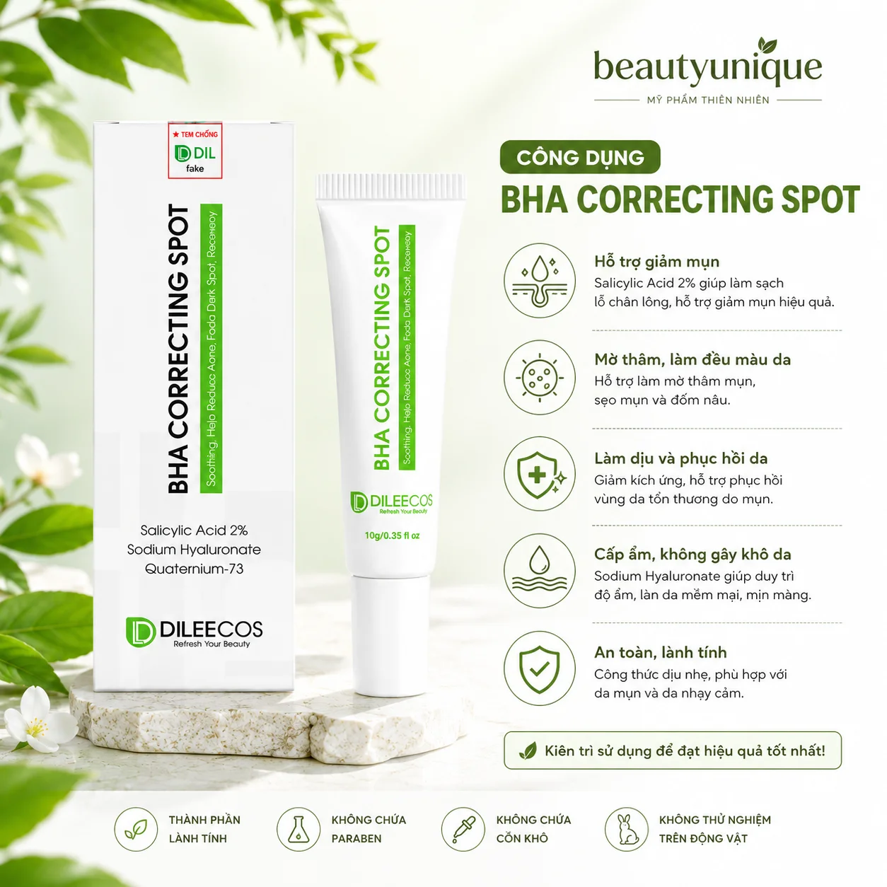 Chấm mụn BHA Correcting Spot DILEECOS 10g - Ảnh 2