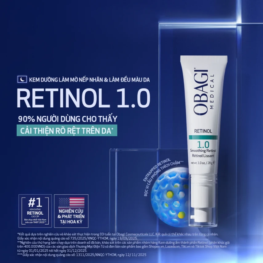 Kem dưỡng ẩm giảm nếp nhăn Obagi Retinol 1.0 28g - Ảnh 3